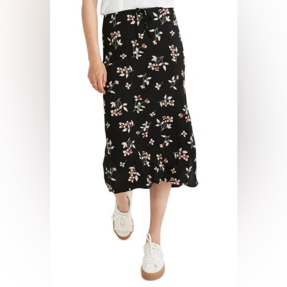 Madewell botanical print midi skirt.
